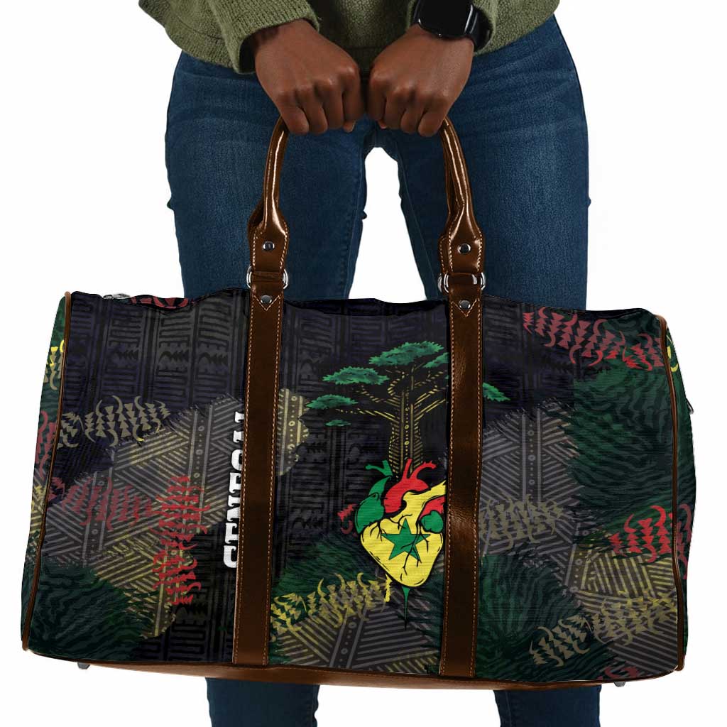 Senegal Travel Bag Heart Baobab Art Grunge Style