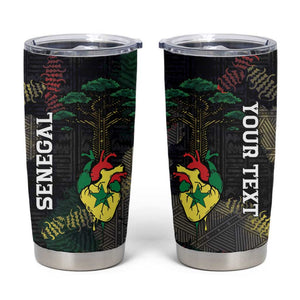 Personalized Senegal Tumbler Cup Heart Baobab Art Grunge Style