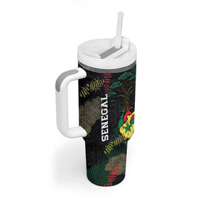 Personalized Senegal Tumbler With Handle Heart Baobab Art Grunge Style
