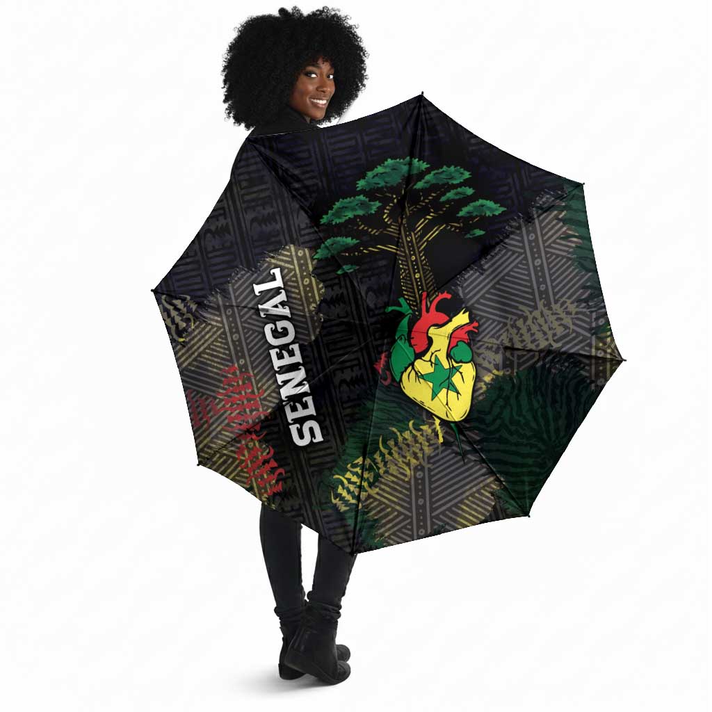 Senegal Umbrella Heart Baobab Art Grunge Style