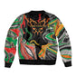 African Juneteenth Freedom Day 1865 Bomber Jacket Colors Liquid Marble With Broken Chains
