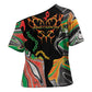 African Juneteenth Freedom Day 1865 Cross Shoulder Shirt Colors Liquid Marble With Broken Chains