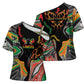African Juneteenth Freedom Day 1865 Cross Shoulder Shirt Colors Liquid Marble With Broken Chains
