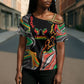 African Juneteenth Freedom Day 1865 Cross Shoulder Shirt Colors Liquid Marble With Broken Chains