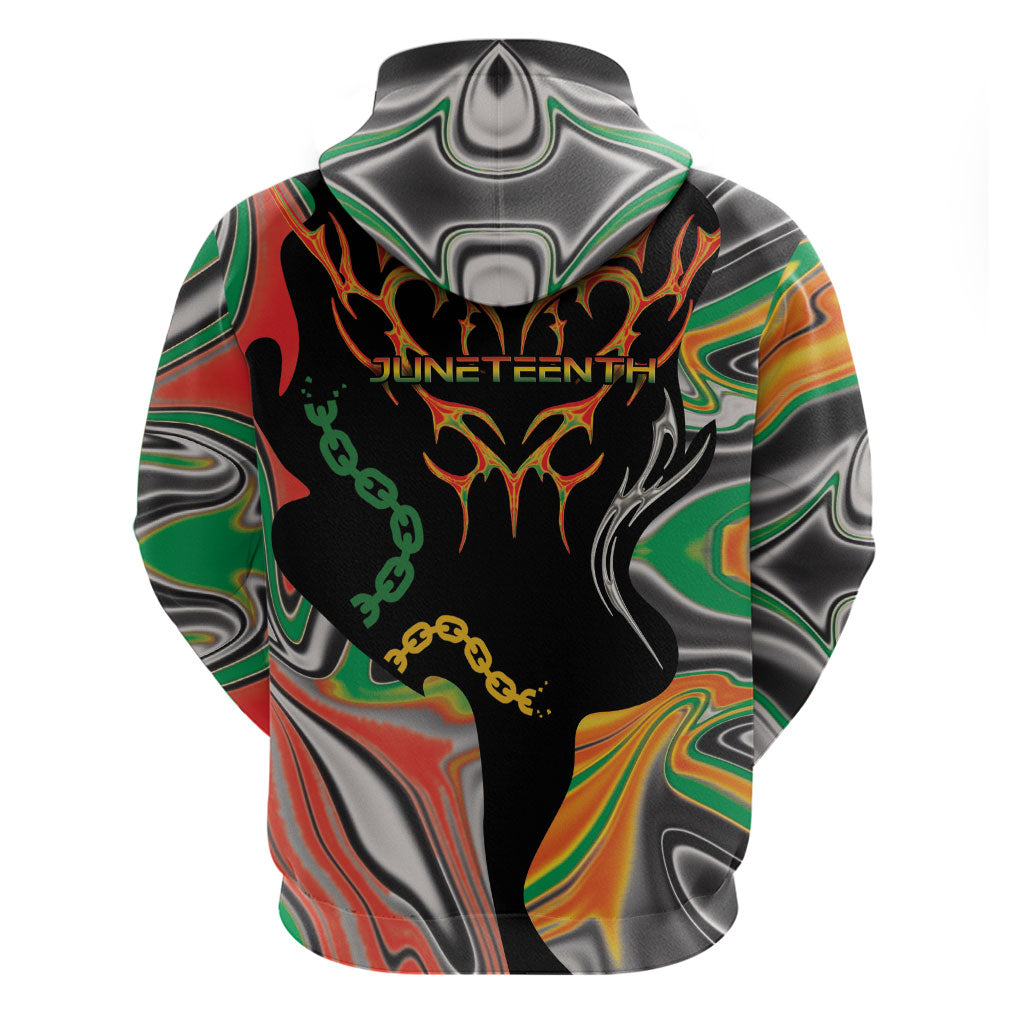 African Juneteenth Freedom Day 1865 Hoodie Colors Liquid Marble With Broken Chains