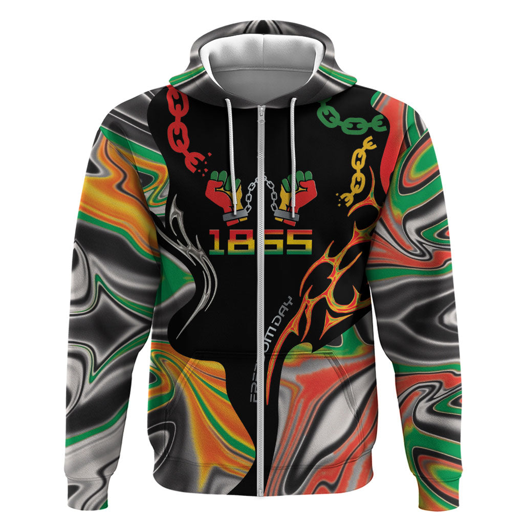 African Juneteenth Freedom Day 1865 Hoodie Colors Liquid Marble With Broken Chains