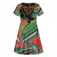 African Juneteenth Freedom Day 1865 Kid Short Sleeve Dress Colors Liquid Marble With Broken Chains