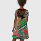 African Juneteenth Freedom Day 1865 Kid Short Sleeve Dress Colors Liquid Marble With Broken Chains