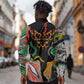 African Juneteenth Freedom Day 1865 Long Sleeve Button Shirt Colors Liquid Marble With Broken Chains