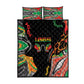 African Juneteenth Freedom Day 1865 Quilt Bed Set Colors Liquid Marble With Broken Chains