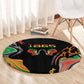 African Juneteenth Freedom Day 1865 Round Carpet Colors Liquid Marble With Broken Chains
