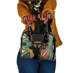 African Juneteenth Freedom Day 1865 Shoulder Handbag Colors Liquid Marble With Broken Chains