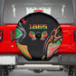 African Juneteenth Freedom Day 1865 Spare Tire Cover Colors Liquid Marble With Broken Chains