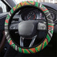 African Juneteenth Freedom Day 1865 Steering Wheel Cover Colors Liquid Marble With Broken Chains