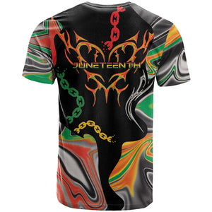 African Juneteenth Freedom Day 1865 T shirt Colors Liquid Marble With Broken Chains