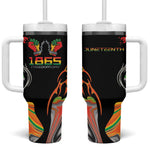 African Juneteenth Freedom Day 1865 Tumbler With Handle Colors Liquid Marble With Broken Chains