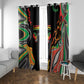 African Juneteenth Freedom Day 1865 Window Curtain Colors Liquid Marble With Broken Chains