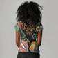 African Juneteenth Freedom Day 1865 Women V-Neck T-Shirt Colors Liquid Marble With Broken Chains