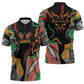 African Juneteenth Freedom Day 1865 Zipper Polo Shirt Colors Liquid Marble With Broken Chains