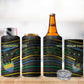 Personalized Gabon 4 in 1 Can Cooler Tumbler Panther Strike Striped Style