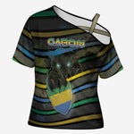 Personalized Gabon Cross Shoulder Shirt Panther Strike Striped Style