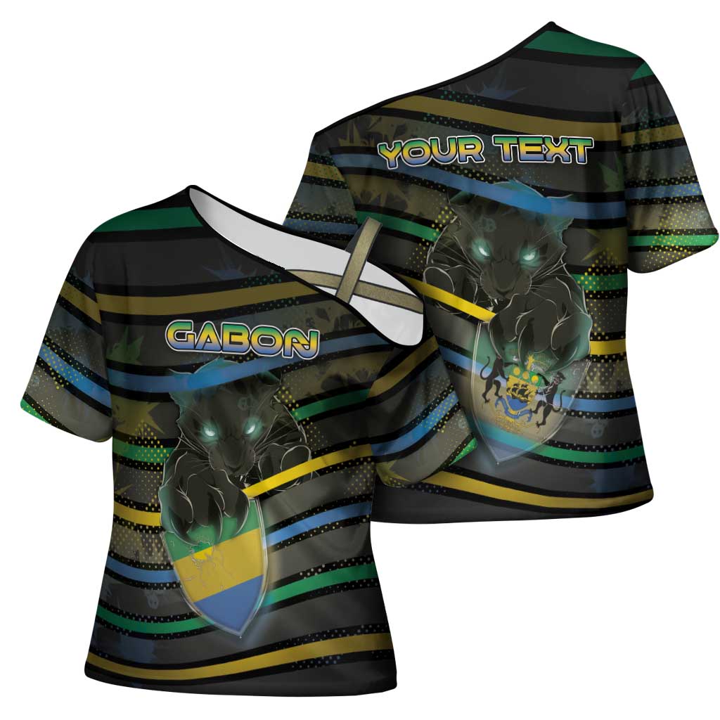 Personalized Gabon Cross Shoulder Shirt Panther Strike Striped Style