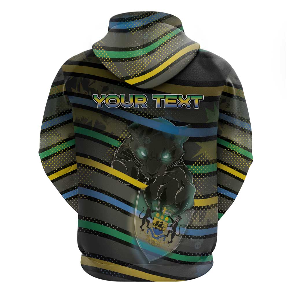 Personalized Gabon Hoodie Panther Strike Striped Style