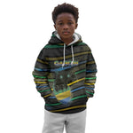 Personalized Gabon Kid Hoodie Panther Strike Striped Style