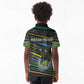 Personalized Gabon Kid Polo Shirt Panther Strike Striped Style