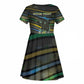 Personalized Gabon Kid Short Sleeve Dress Panther Strike Striped Style