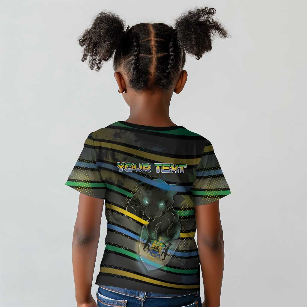 Personalized Gabon Kid T shirt Panther Strike Striped Style