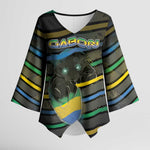 Personalized Gabon Kimono Sleeve Blouse Panther Strike Striped Style