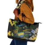 Gabon Leather Tote Bag Panther Strike Striped Style