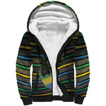 Personalized Gabon Sherpa Hoodie Panther Strike Striped Style
