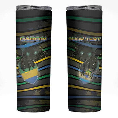 Personalized Gabon Skinny Tumbler Panther Strike Striped Style
