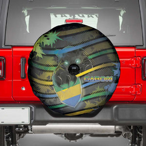 Gabon Spare Tire Cover Panther Strike Striped Style