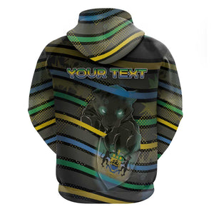 Personalized Gabon Zip Hoodie Panther Strike Striped Style