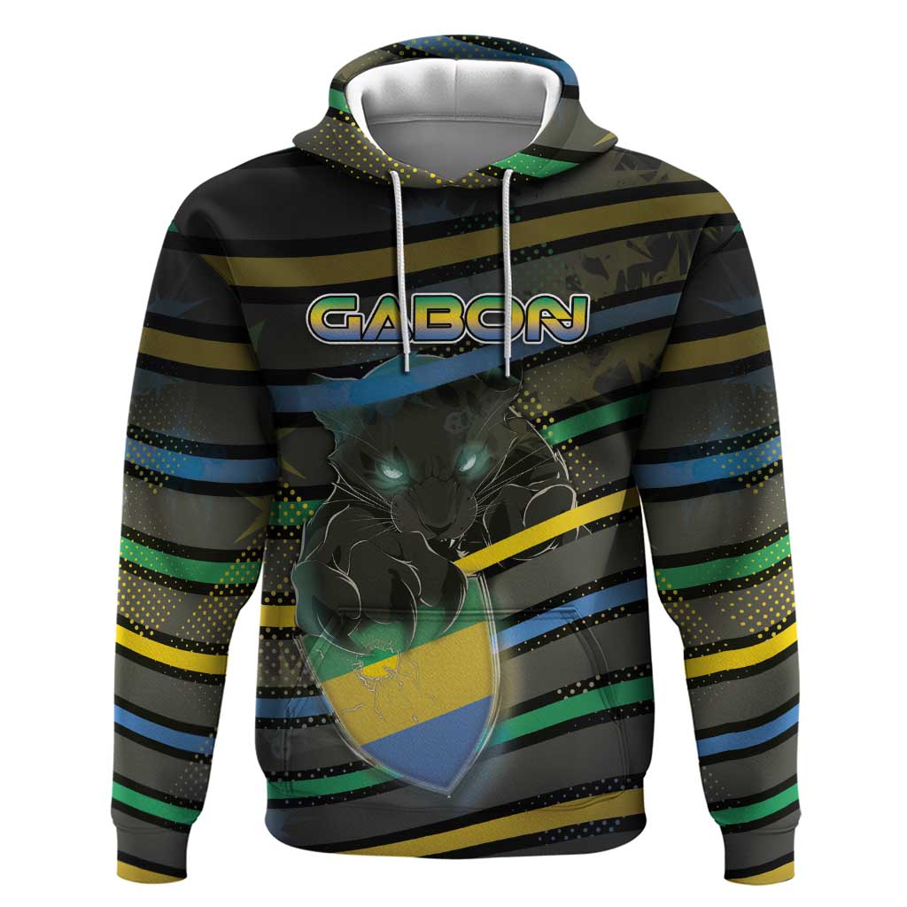 Personalized Gabon Zip Hoodie Panther Strike Striped Style
