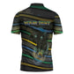 Personalized Gabon Zipper Polo Shirt Panther Strike Striped Style