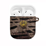 African Halloween Egypt Mummy Wrap AirPods Case Golden Winged Scarab Badge