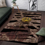 African Halloween Egypt Mummy Wrap Area Rug Golden Winged Scarab Badge