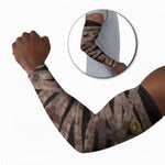 African Halloween Egypt Mummy Wrap Arm Sleeves Golden Winged Scarab Badge