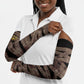 African Halloween Egypt Mummy Wrap Arm Sleeves Golden Winged Scarab Badge
