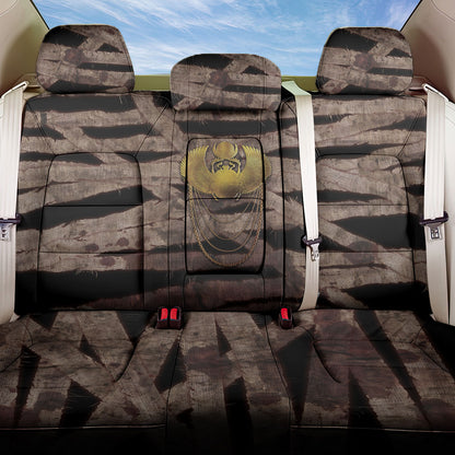 African Halloween Egypt Mummy Wrap Back Car Seat Cover Golden Winged Scarab Badge