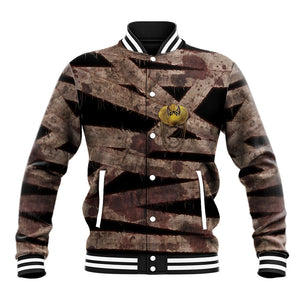 African Halloween Egypt Mummy Wrap Baseball Jacket Golden Winged Scarab Badge