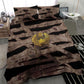 African Halloween Egypt Mummy Wrap Bedding Set Golden Winged Scarab Badge