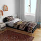 African Halloween Egypt Mummy Wrap Bedding Set Golden Winged Scarab Badge