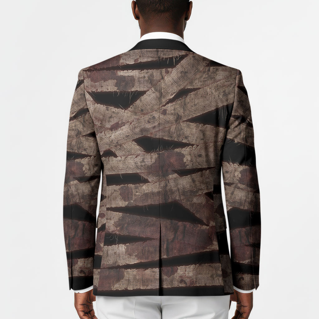 African Halloween Egypt Mummy Wrap Blazer Golden Winged Scarab Badge
