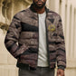 African Halloween Egypt Mummy Wrap Bomber Puffer Jacket Golden Winged Scarab Badge