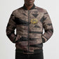 African Halloween Egypt Mummy Wrap Bomber Puffer Jacket Golden Winged Scarab Badge